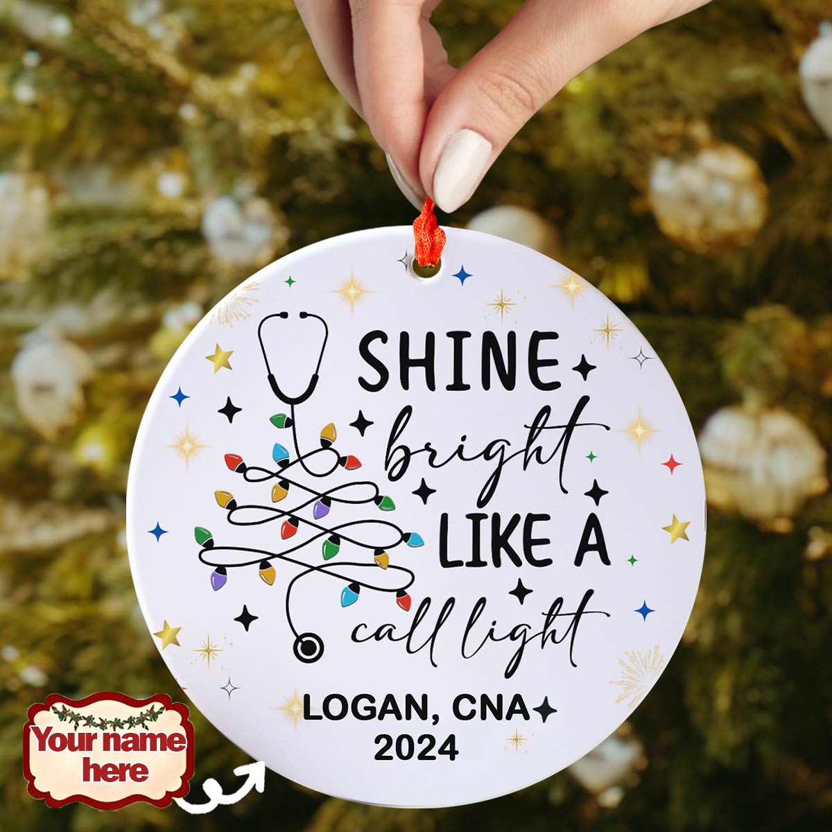 Shineful 2D Acrylic Ornament Personalized Call Light