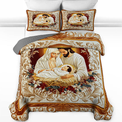 Shineful All Season Quilt 3-Piece Set Halo Nativity