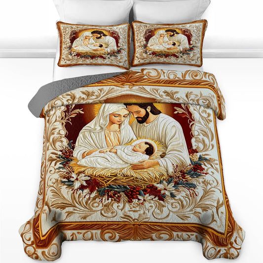 Shineful All Season Quilt 3-Piece Set Halo Nativity