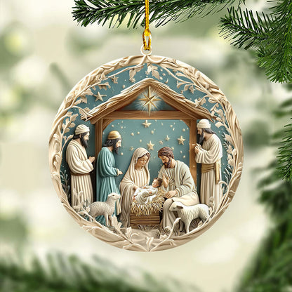 Shineful 2D Acrylic Ornament - Starry Night Adoration Nativity