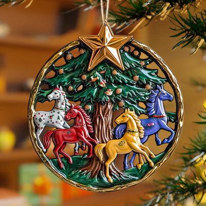 Shineful 2D Acrylic Ornament Holiday Carousel Horse