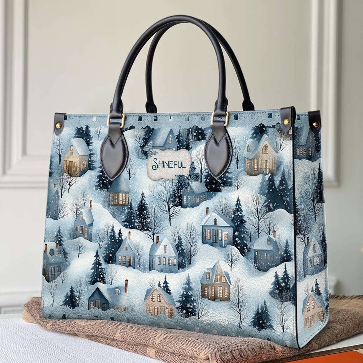 Sac en cuir brillant Snow Village