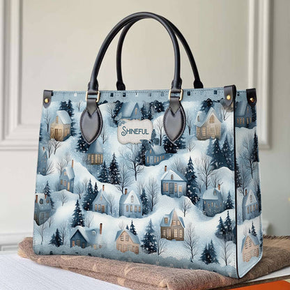 Shineful Leather Bag Snow Village