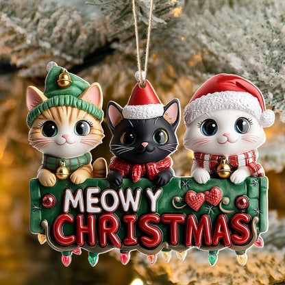 Shineful 2D Acrylic Ornament - Purrfectly Christmas Cats Trio