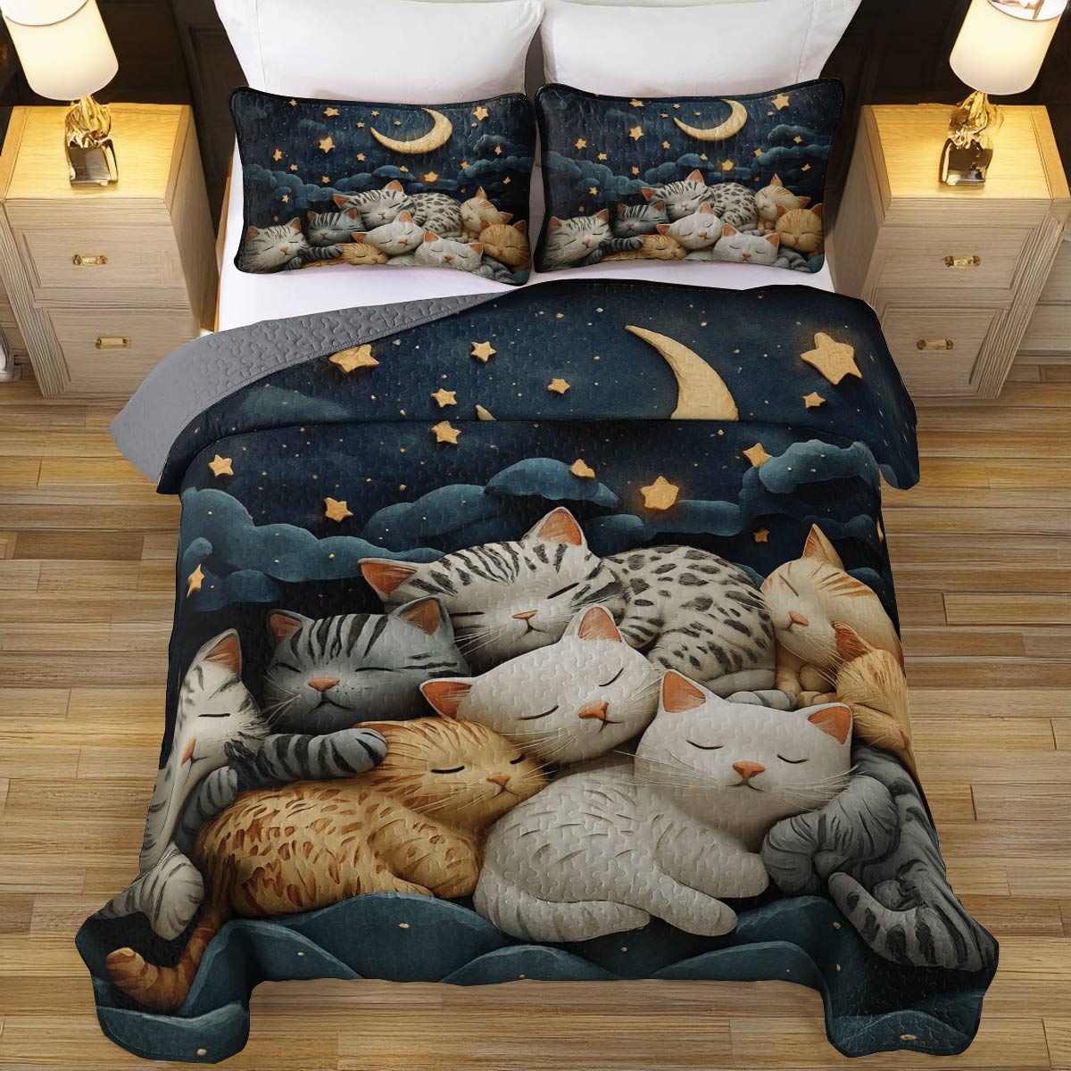 Shineful All Season Quilt 3-Piece Set Purrfect Sleep