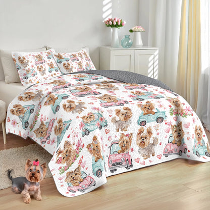 Shineful All Season Quilt 3-Piece Set Yorkie Love