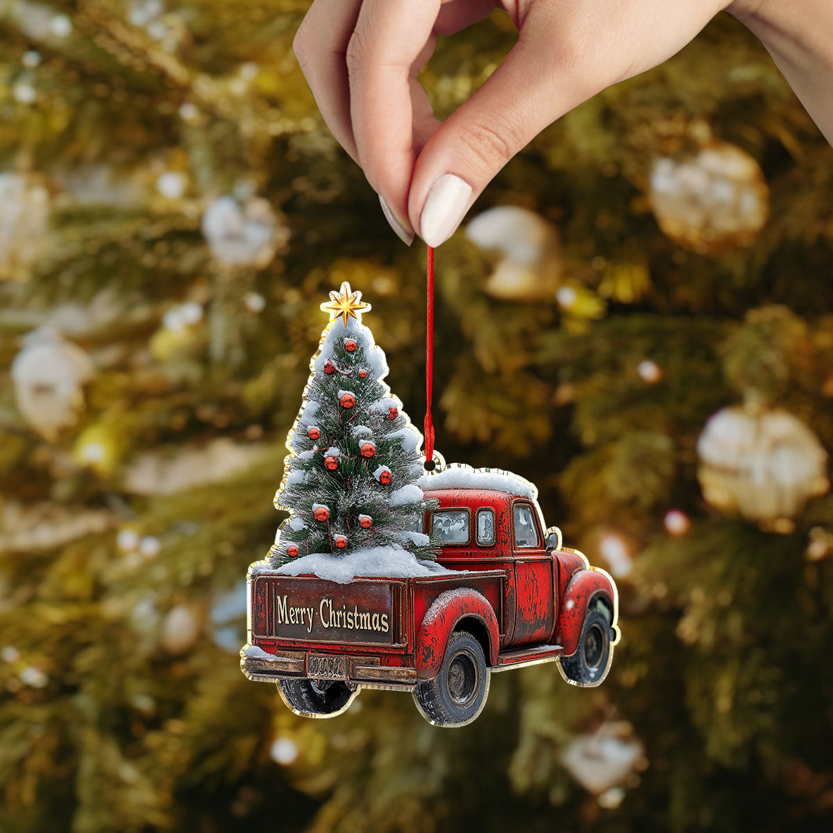 Shineful 2D Acrylic Ornament - Vintage Christmas Joyride