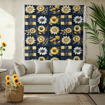 Shineful Woven Tapestry Throw Blanket - Inelegance Sunflowers