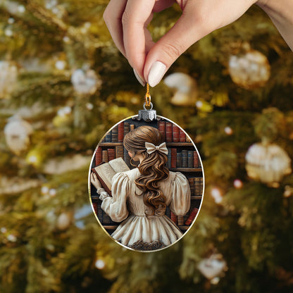 Shineful 2D Acrylic Ornament - Timeless Reader