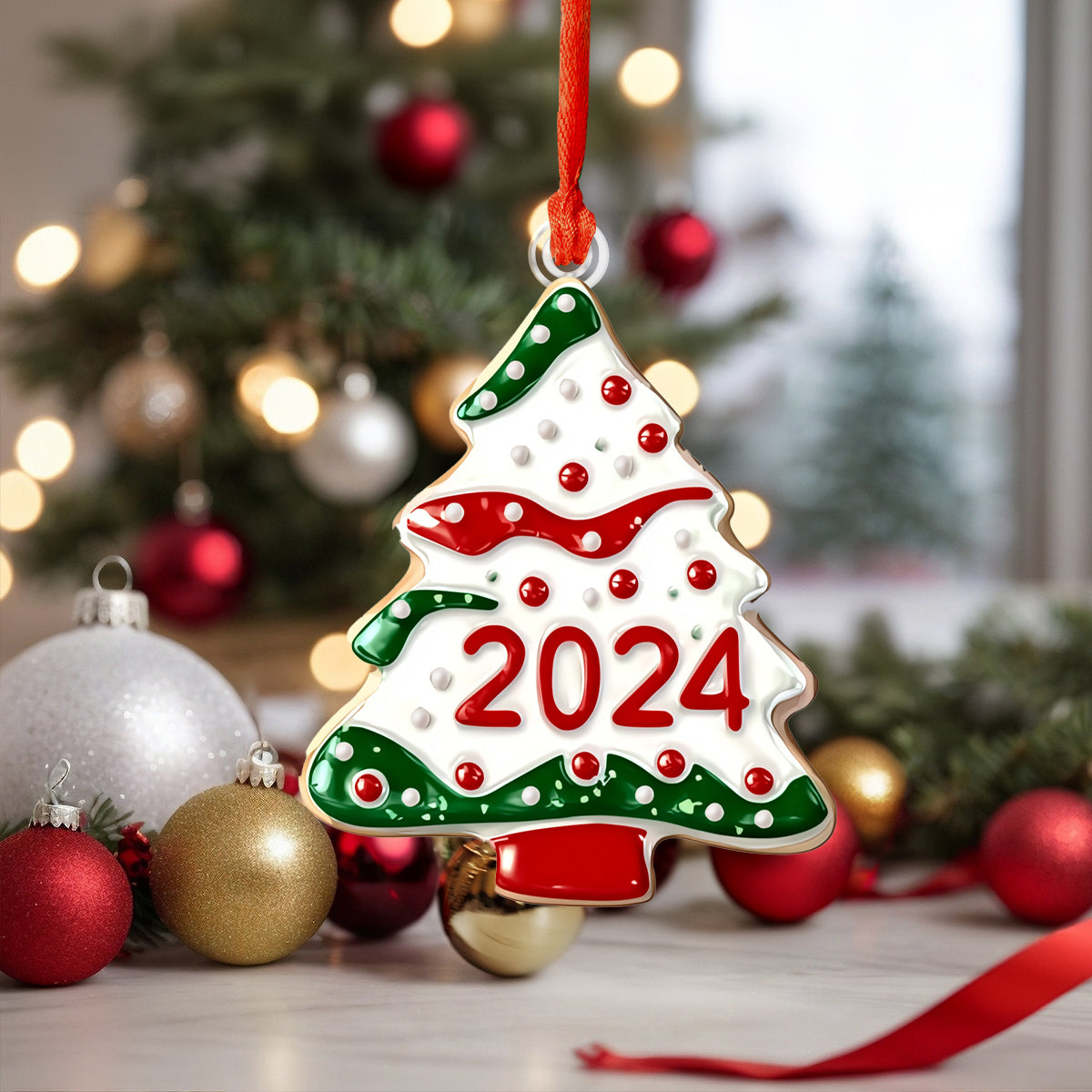 Shineful Personalized 2D Acrylic Ornament - 2024 Christmas Tree