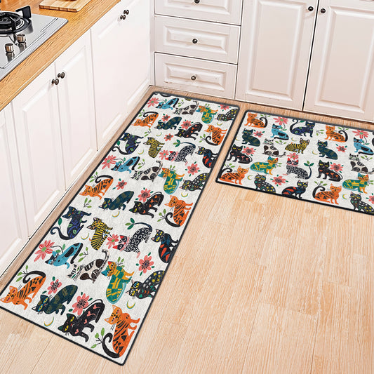 Tapis de sol antidérapant ultra fin Shineful, tapis de cuisine, pattes de chat ludiques