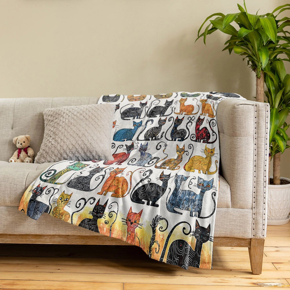 Shineful Fleece Blanket Purrfectly Playful Cats