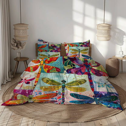 Shineful 3 Pieces Duvet Cover Set Dragonfly Harmony