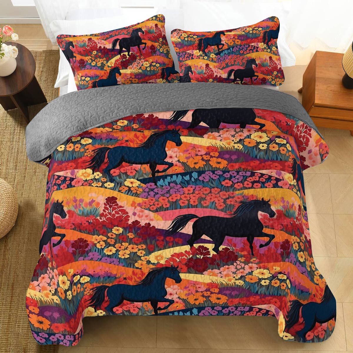 Shineful All Season Quilt 3-Piece Set Equestrian Dreams