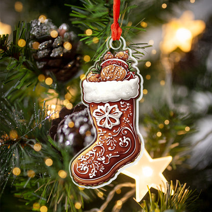 Shineful 2D Acrylic Ornament Christmas Element Gingerbread