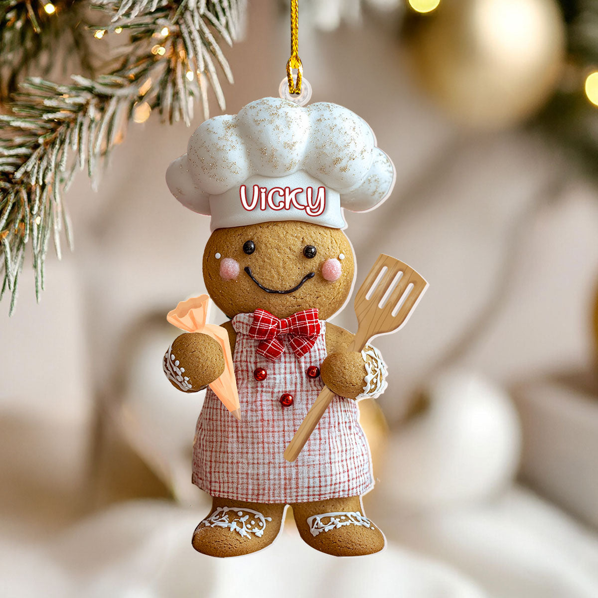 Shineful Personalized 2D Acrylic Ornament Gingerbread Masterchef