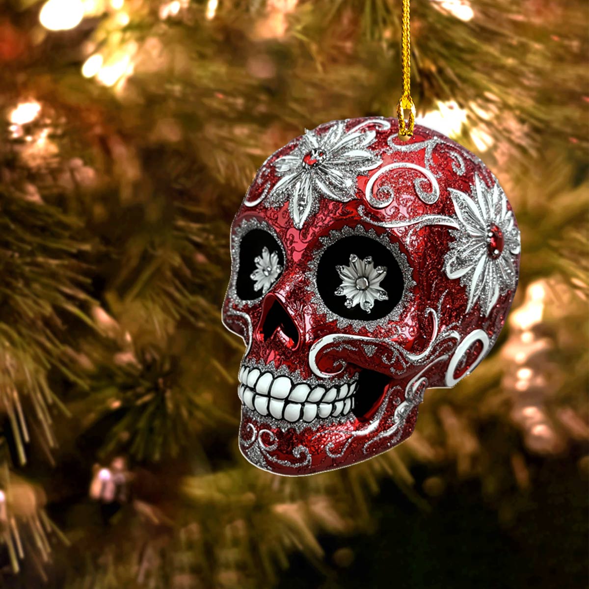 Shineful 2D Acrylic Ornament Red Sugar Skull