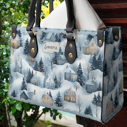 Shineful Leather Bag Snow Village