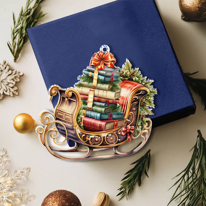 Shineful 2D Acrylic Ornament Bookish Sleigh Ride