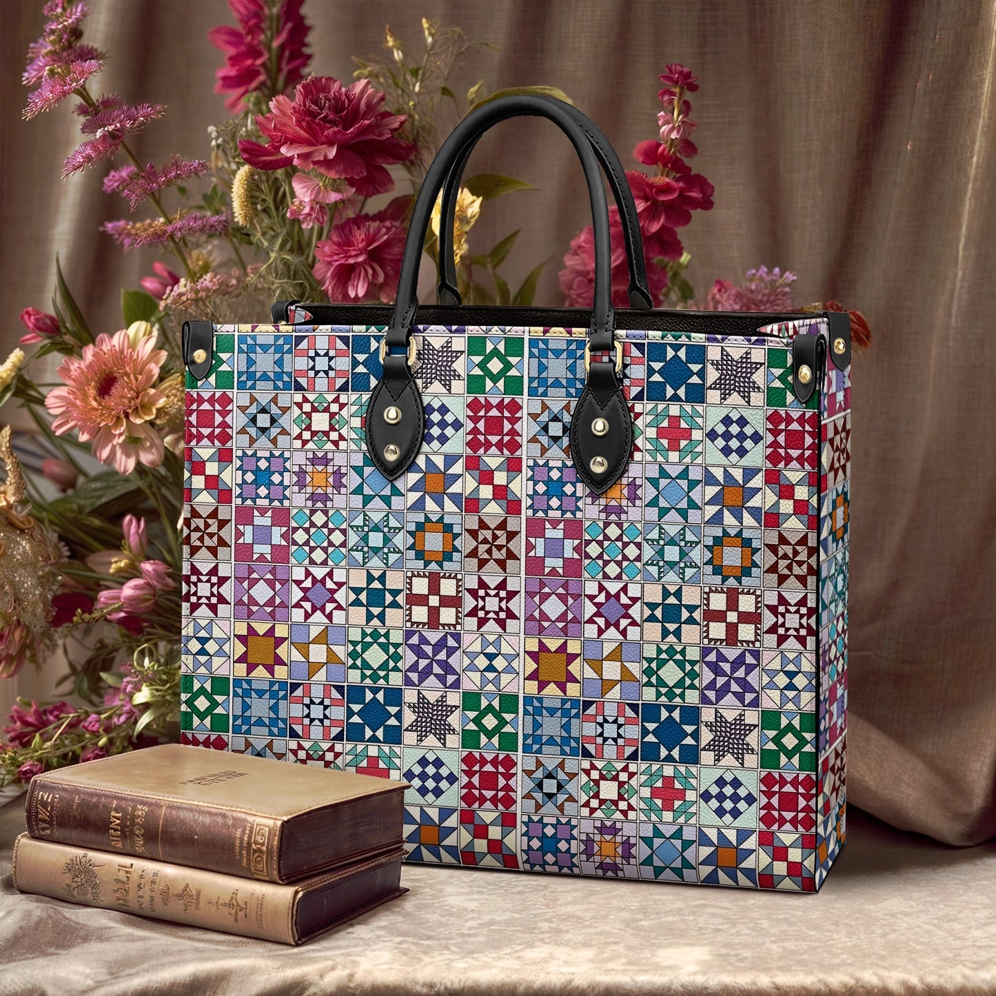 Sac en cuir brillant Blocs de quilting traditionnels