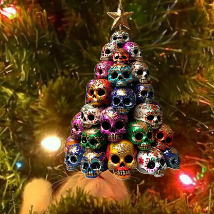 Shineful 2D Acrylic Ornament Gorgeous Skulls Christmas Tree Lovely