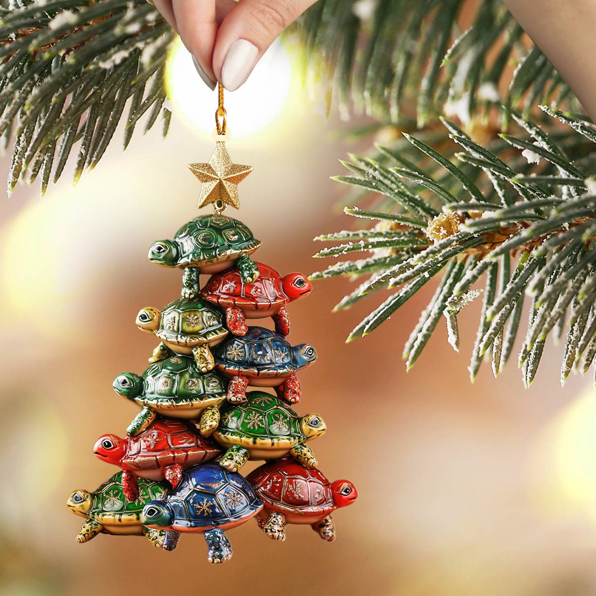 Shineful 2D Acrylic Ornament Turtley Merry Christmas Tree