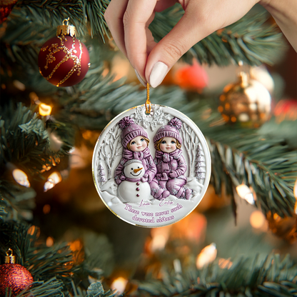 Shineful Personalized 2D Acrylic Ornament Sisters Bond That Lasts