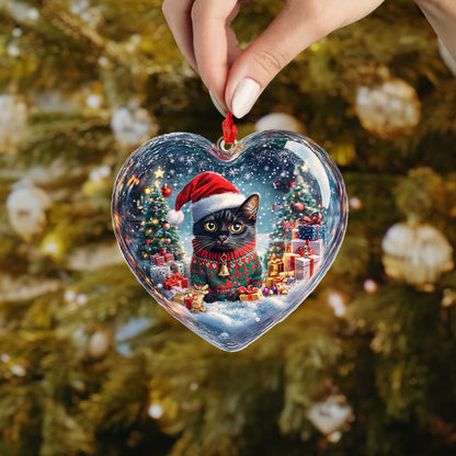 Shineful 2D Acrylic Ornament Personalized Merry Catmas Heart