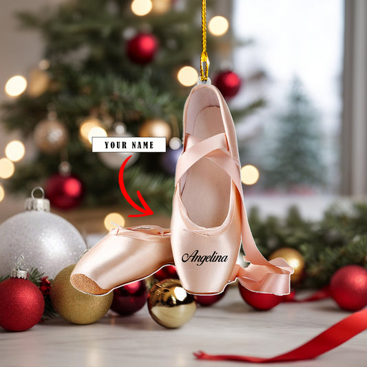 Glänzendes 2D Acryl Ornament Personalisierte Ballett Spitzenschuhe 