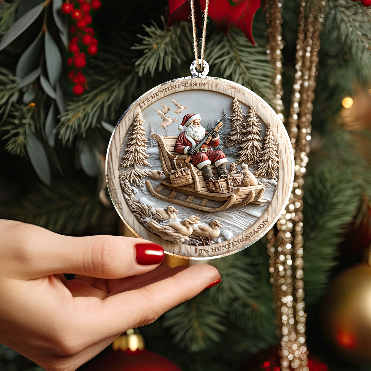 Shineful 2D Acrylic Ornament Santa Winter Hunt