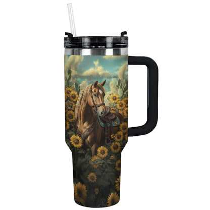 Shineful Tumbler Sunflower Trails Horse