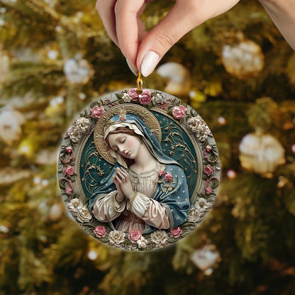 Shineful 2D Acrylic Ornament Our Lady of Grace Floral