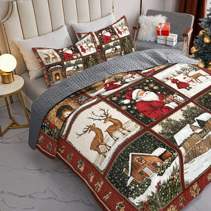 Shineful All Season Quilt 3-Piece Set - Happy Christmas Holiday