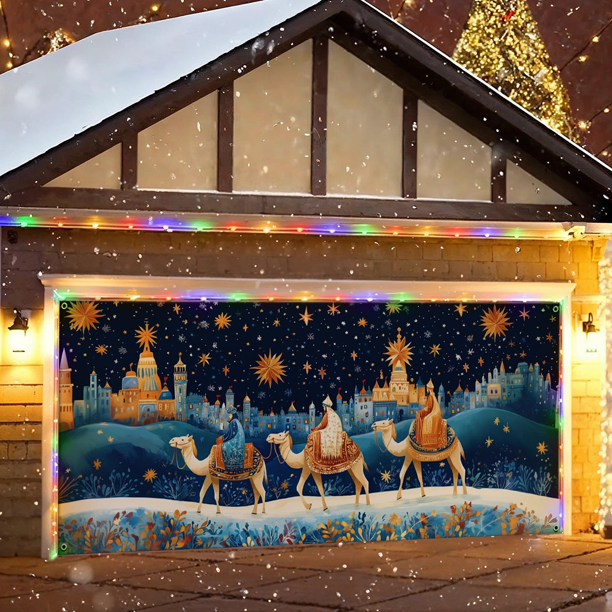 Shineful Garage Door Banner Decoration The Epiphany Night