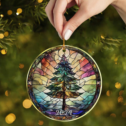 Shineful 2D Acrylic Ornament 2024 Festive Stained