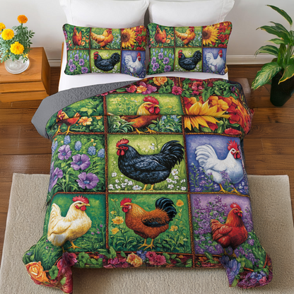 Shineful All Season Quilt 3-Piece Set Cluck 'n' Cozy