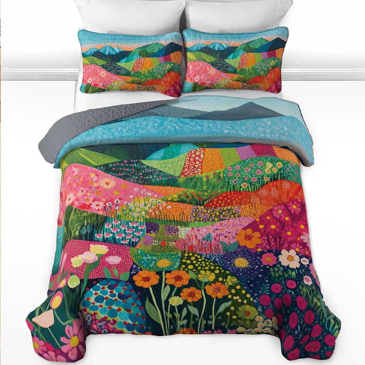 Shineful All Season Quilt 3-Piece Set Vibrant Hills