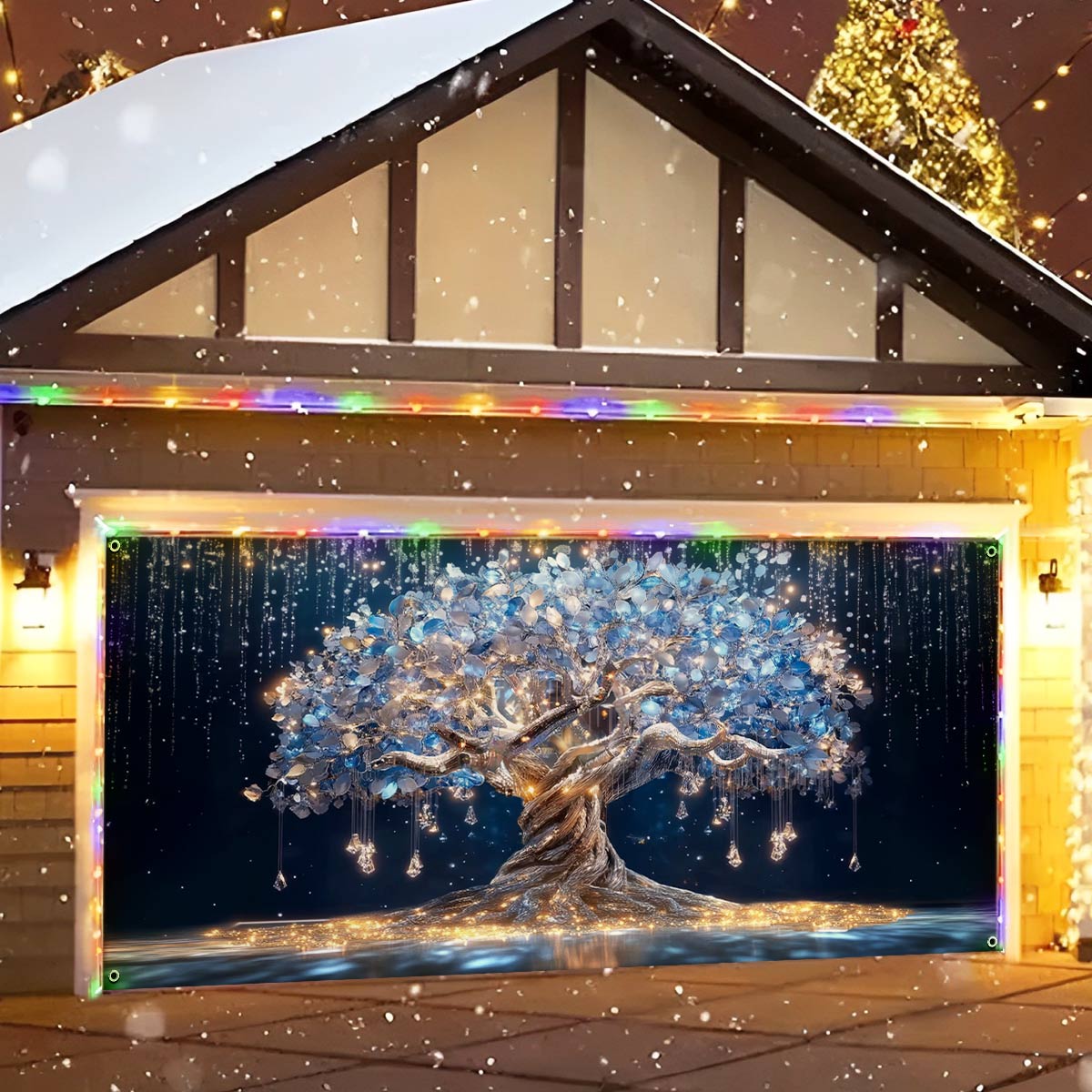 Shineful Garage Door Banner Decoration Luminous Tree of Life