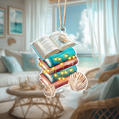 Shineful 2D Acrylic Ornament Beach Book Lovers