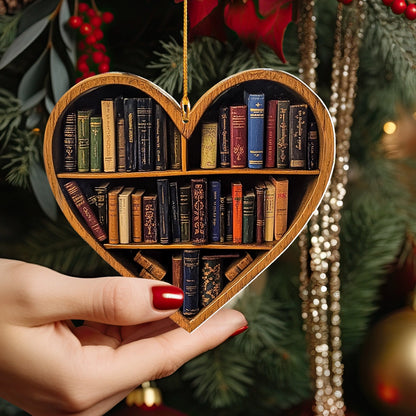 Shineful 2D Acrylic Ornament Reading Heartfelt Library