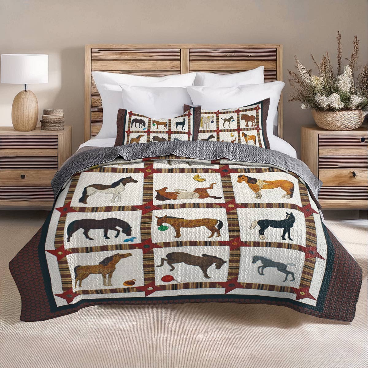 Shineful All Season Quilt 3-Piece Set Equine Classics