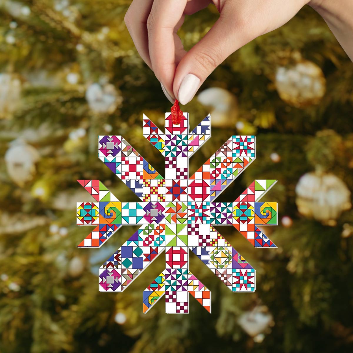 Shineful Acrylic Ornament Quilt Block Snowflake