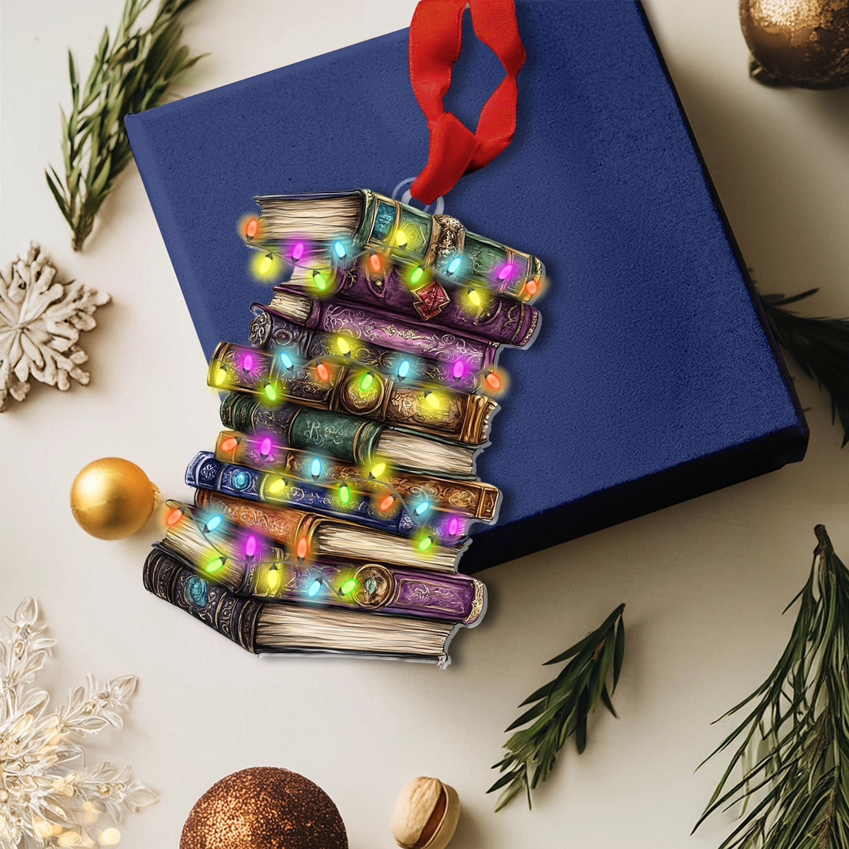 Shineful Acrylic Ornament Enchanted Bookstack