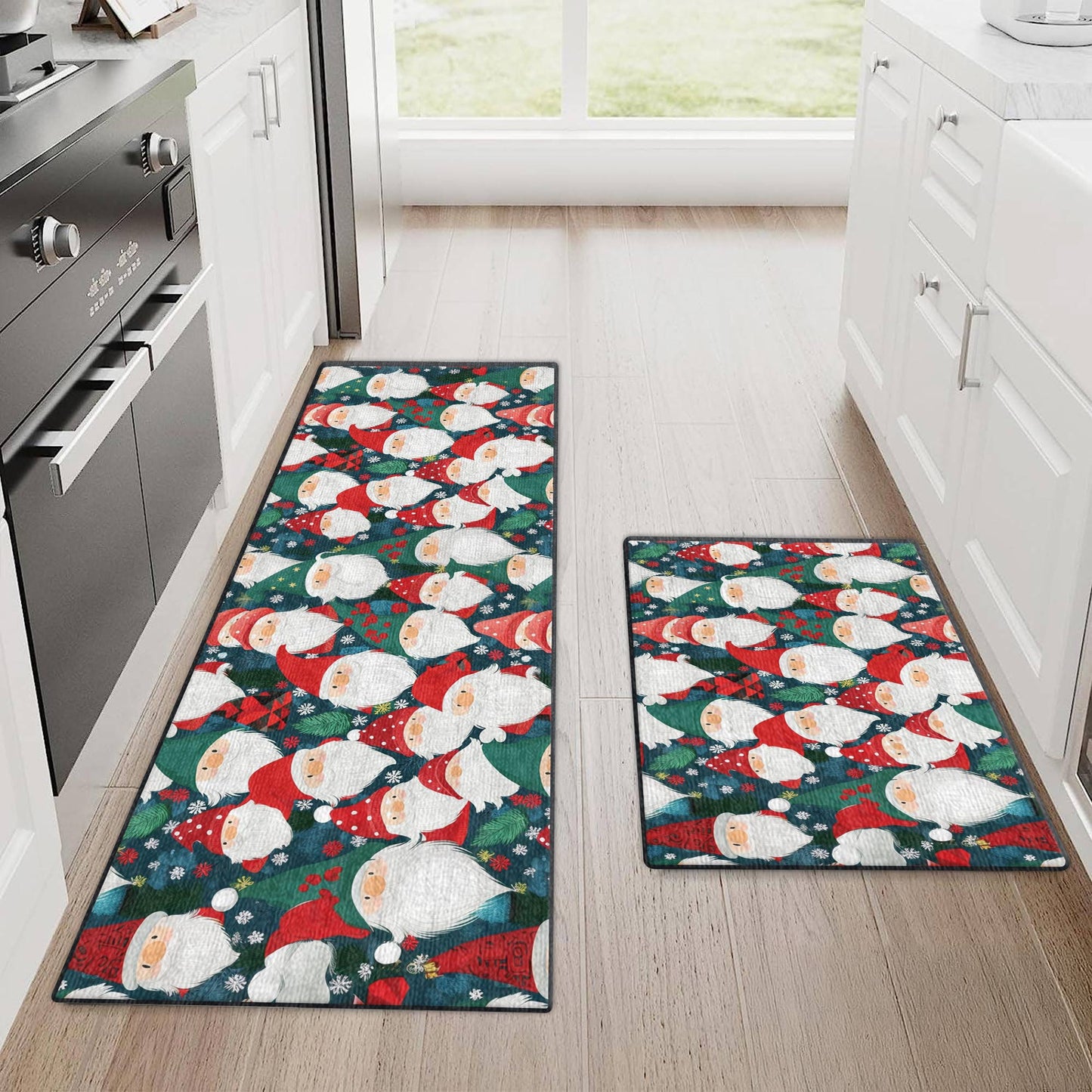 Shineful Ultra-Thin Non Skid Floor Mat, Kitchen Rugs  Santa Cheer