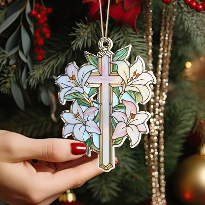 Shineful 2D Acrylic Ornament Faith & Lilies Stained