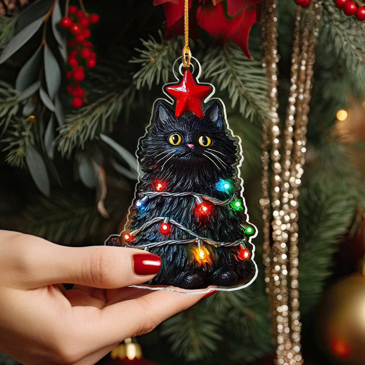 Shineful 2D Acrylic Ornament Feline Christmas