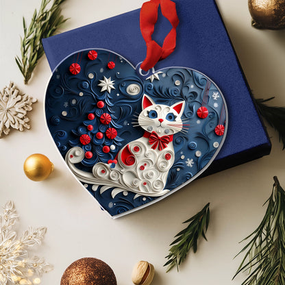 Shineful Acrylic Ornament Purr-fect Christmas Heart