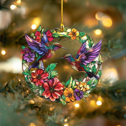 Shineful Acrylic Ornament Hummingbird Blossom