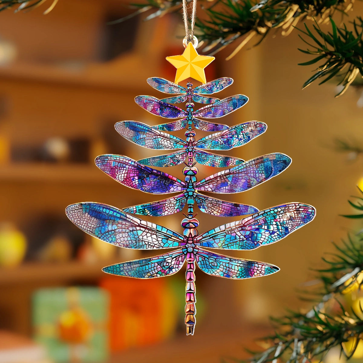 Shineful 2D Acrylic Ornament Celestial Dragonfly Tree