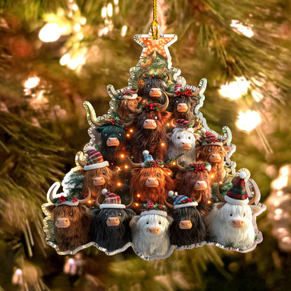 Shineful 2D Acrylic Ornament Cute Highland Cows